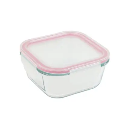 Travessa Refratária / Pote Quadrado com Tampa Hermética de 510ML