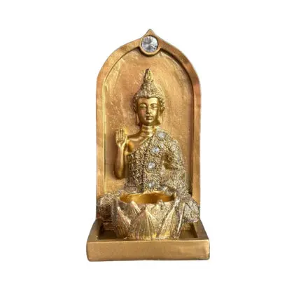 Enfeite Porta Vela Decorativo de Resina de 16cm - Amigold