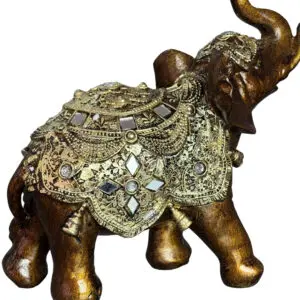 Enfeite Decorativo em Resina Elefante de 24cm - Amigold - Imagem 3