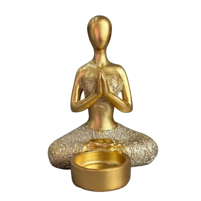 Enfeite Porta Vela Decorativo de Resina de 14cm - Amigold - Imagem 3