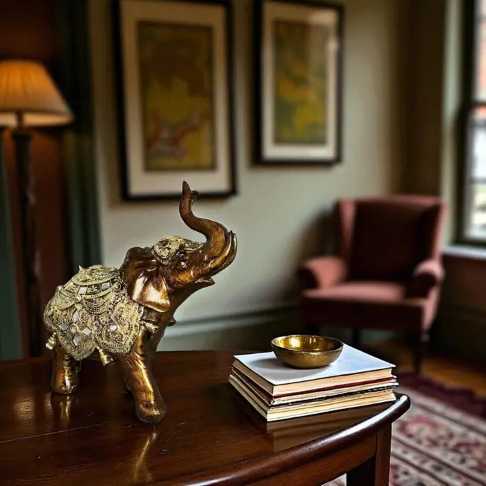 Enfeite Decorativo em Resina Elefante de 24cm - Amigold - Imagem 2
