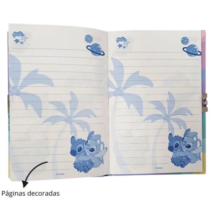 Meu Livro Mágico do Stitch com Cadeado, Caneta Mágica e Adesivos - Disney - Imagem 2