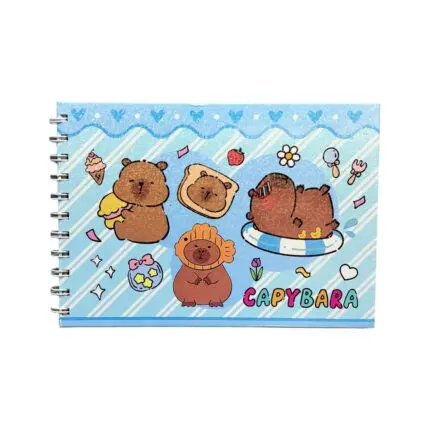 Livro para Colorir Capybara com Adesivos de 48 Folhas e Capa Dura