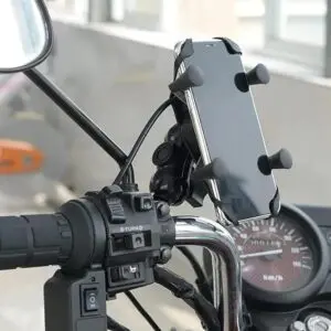 Suporte de celular com Carregador Tipo-C para Moto Universal - Maxmidia - Imagem 2