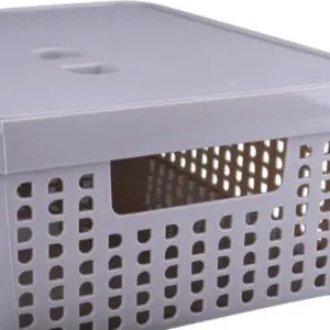 Cesto Organizador Telado Cinza com Tampa - LP Hause - Imagem 3