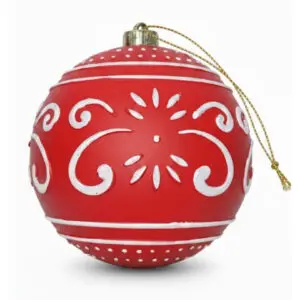 Enfeite Bola de Natal XMAS ARABESK Decorada de 16cm em Plástico - Wincy