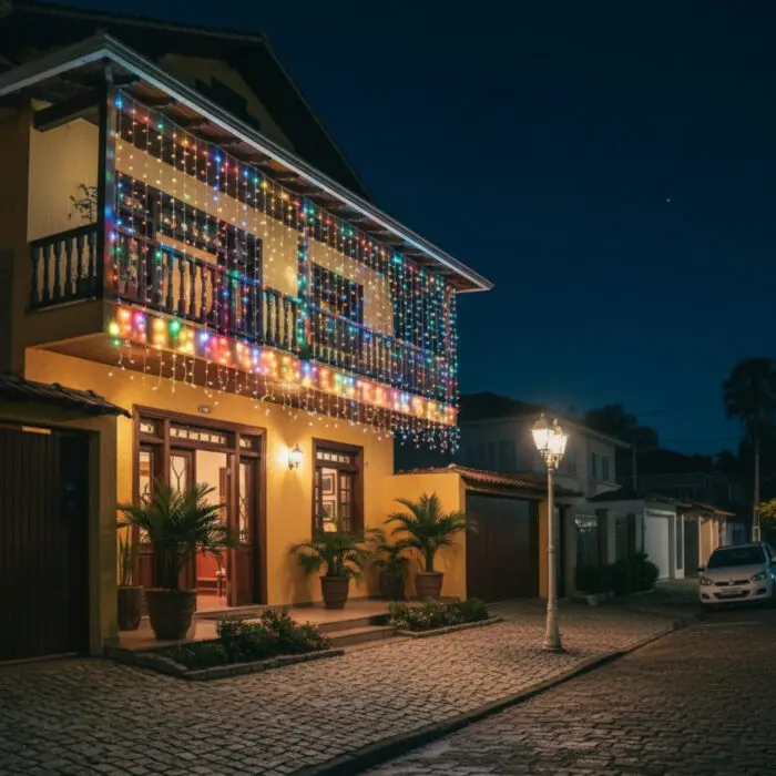 Led Decorativa Cascata Multicor com 100 LEDs e 8 Funções de 2,3M - Wincy - Imagem 2