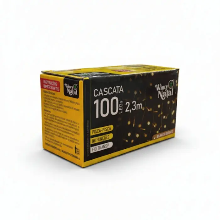 Led Decorativa Cascata Branco Quente com 100 LEDs e 8 Funções de 2,3M - Wincy - Imagem 1