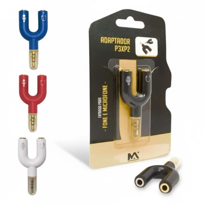 Adaptador para Microfone e Fone P3xP2 MAX-ADP3 - MaxMidea - Imagem 1
