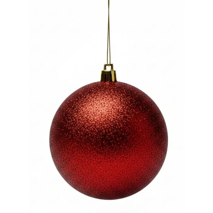 Enfeite Bola Natalina Glitter Vermelha ou Dourada de 12cm - Wincy - Imagem 1