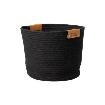 Cesto de Algodão Com Alças Revestidas de Couro