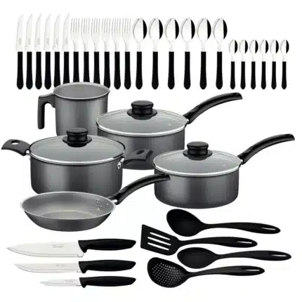 Kit Cozinha Tramontina em Alumínio com Revestimento Starflon Max Chumbo 36 Peças