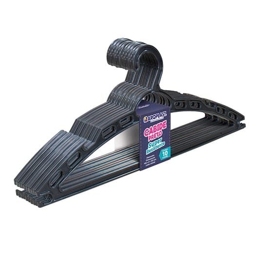 Cabide Preto Ultra Resistente - Kit com 10 unidades - Imagem 1