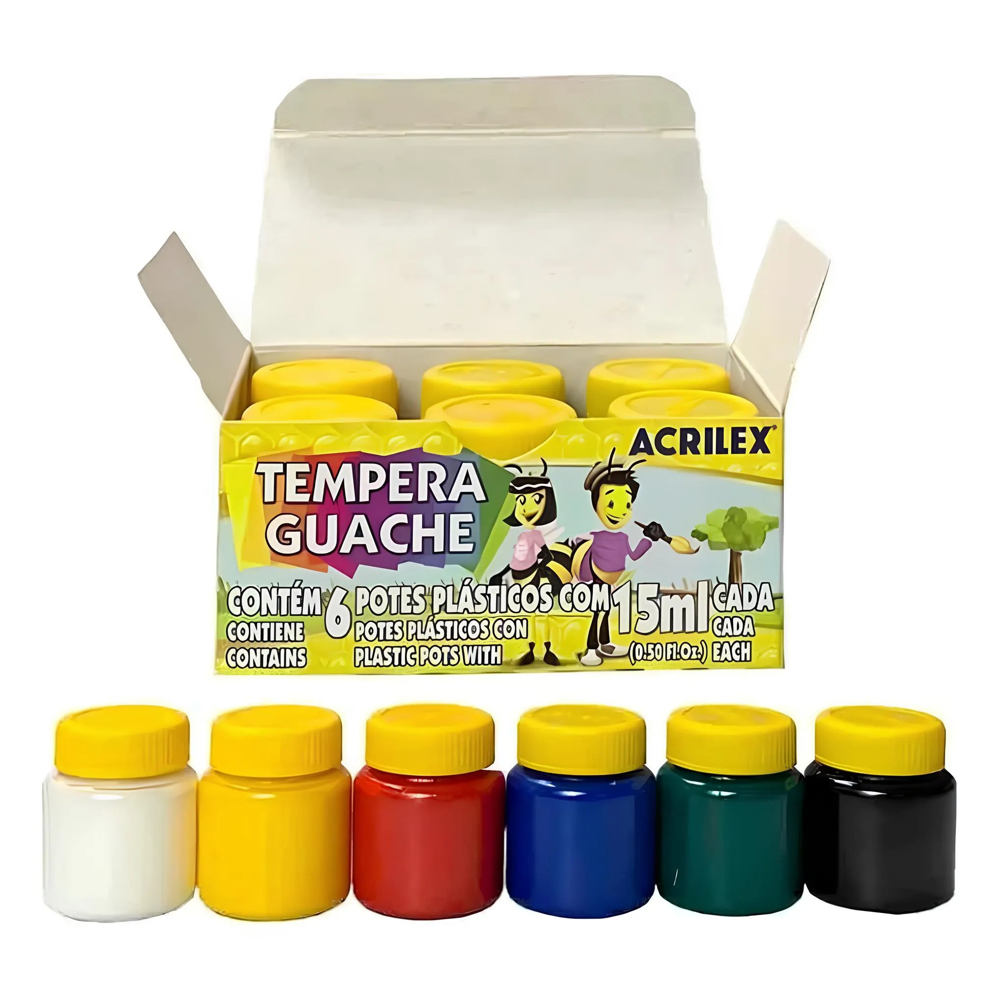 Tinta Tempera Guache 6 Cores Acrilex - Imagem 2