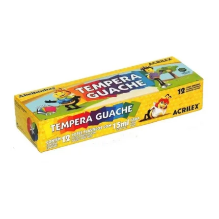Tinta Tempera Guache 12 Cores Acrilex