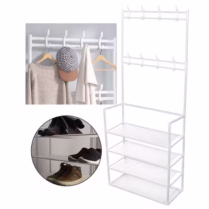 Organizador Multiuso 4 Prateleiras + 8 Ganchos 26,5x60x154cm Cosy - Imagem 5