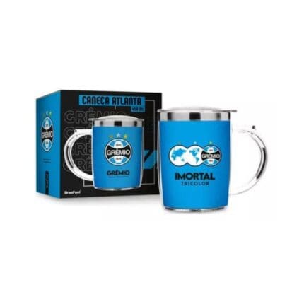 Caneca Plástica Inox SW 350ml Grêmio Brasfoot