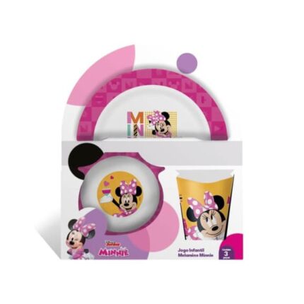 Jogo Infantil Melanine Minnie 3 peças