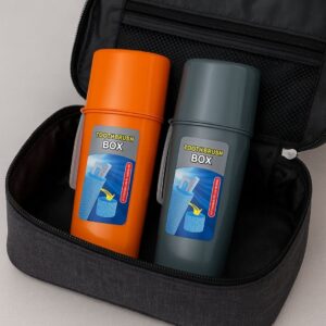 Kit de Porta Escova e Pasta de Dente com 2 Peças de Plástico - Imagem 2