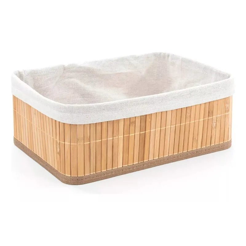 Cesto Organizador Dobrável Bambu Claro 29x19cm - Mimo Style - Imagem 1