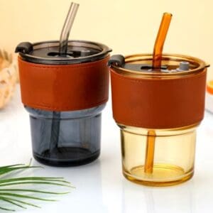 Copo de Vidro C/ Canudo 380ML - Petrin - Imagem 4