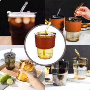 Copo de Vidro C/ Canudo 380ML - Petrin - Imagem 3