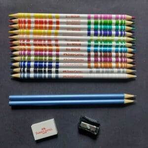 Ecolápis Bicolor 12 Lápis 24 Cores + Kit Escolar - Faber Castell - Imagem 2