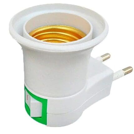 Adaptador Tomada Soquete E27 P/ Lâmpada Bivolt C/ Chave Liga/Desliga