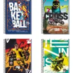 Caderno Universitário Espiral Vibes Sports 1 Matéria 80 Folhas - Nova Cadernos