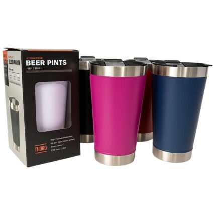 Copo Térmico Inox 473ml (Beer Pint) com Tampa - Cores Sortidas