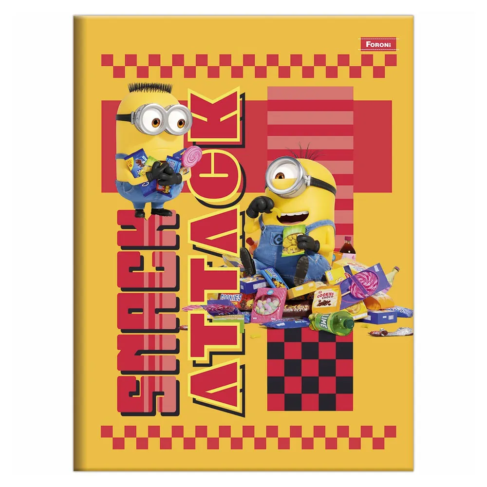 Caderno Brochura Minions 4 1 Matéria 80 Folhas - Foroni - Imagem 1