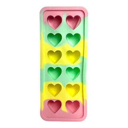 Forma de Gelo Em Silicone 12 Corações Linha Funny