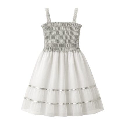 Vestido Infantil para Festa de Poliéster Prateado Tamanho Único 65cm TY361743