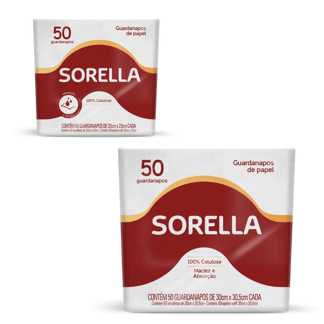 produtos 2 Guardanapos De Papel SORELLA 50 Unidades - Imagem 1
