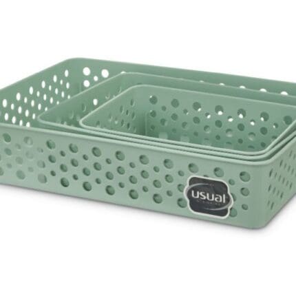 Kit 3 Cestos Organizadores P/M/G - Usual Utilidades