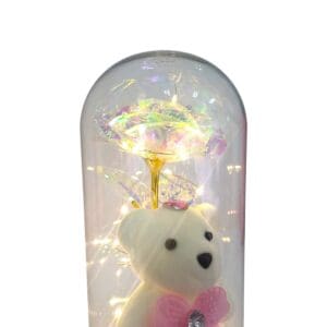 Enfeite Decorativo Flor Artificial com Ursinho com Luz de LED 10,8X10,8X21,2cm - FWB - Imagem 9