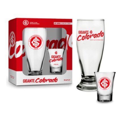 Kit com Copo Munich e Copo Dose Olé Times Internacional - Brasfoot