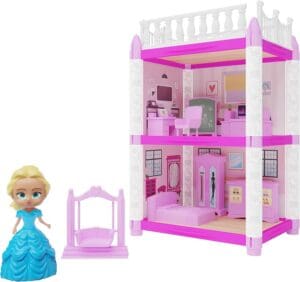 Brinquedo Quarto e Sala de Estudos Casinha da Princesa com 56 Peças e 8 Adesivos - GGB Brinquedos - Imagem 2