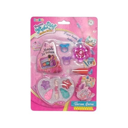 Brinquedo Kit de Maquiagem com Acessórios Sortido Mundo da Beleza Modelos - Dutetoys