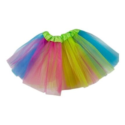 Saia de Tule Arco-Íris de Poliéster 30cm
