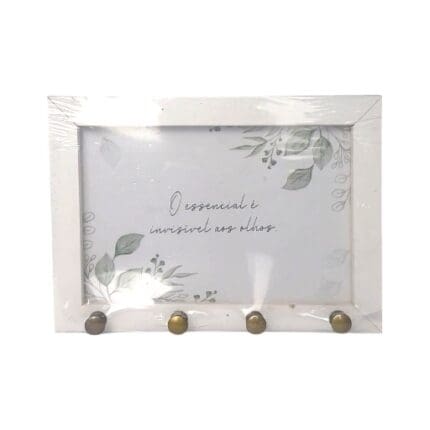 Porta Chave com Moldura de Madeira Estampas Variadas 10x15