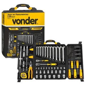 Maleta com Jogo de Ferramentas com 128 Peças - Vonder