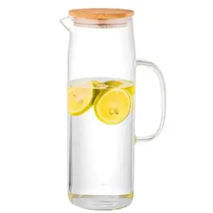 Jarra de Vidro Borosilicato de 1,5 Litros Com Tampa de Bambu - Imagem 4