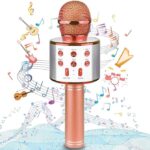 Microfone Infantil Com Caixa de Som, Bluetooth, Efeito Vocal Recarregável WS-858 HandHeld KTV