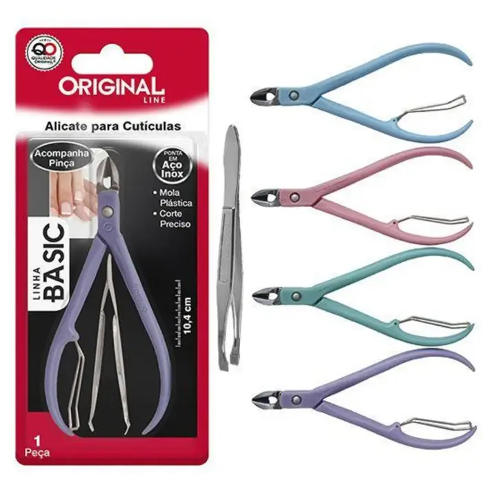 Kit de Alicate de Cutículas + Pinça Básica Linha Basic Aço Inox e PP - Origina Line - Imagem 5