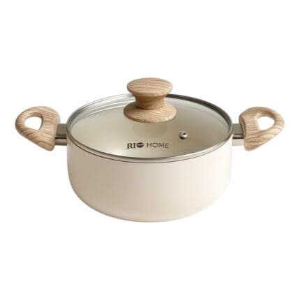 Panela Caçarola com Alça de Silicone Soft-Touch com Tampa de Vidro e Revestimento de Cerâmica Linha Grécia - Rio Home