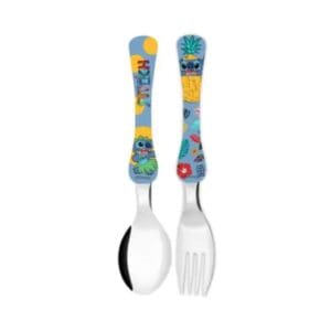 Jogo de Talheres de Inox Infantil Stitch 2 Peças - Simonaggio
