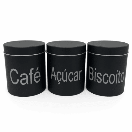 Kit com 3 Potes de Vidro com Tampa Words 600ml - Casa Aurora