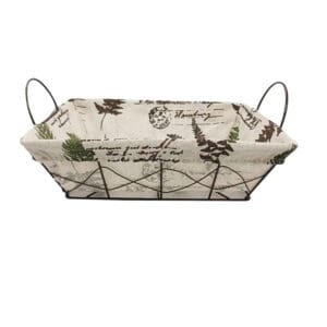 Cesto Multiuso 29x19cm de Metal com Forro de Tecido Sortido - Lívon - Imagem 3