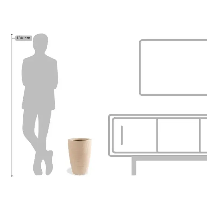 Vaso de Plástico Reciclado em Cone Grafiato 45cm 22,8L - VASAP Design - Imagem 3
